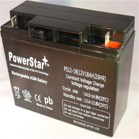 Powerstar 12V 18Ah Battery For Lobster Elite 2 Tennis Ball Machine PO46691